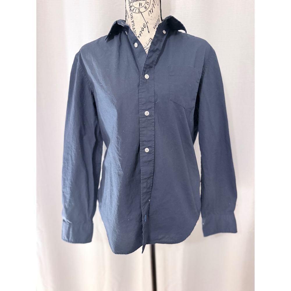 J.Crew Crewcuts Everyday Navy Blue Cotton Button Down Shirt Boys Size 14